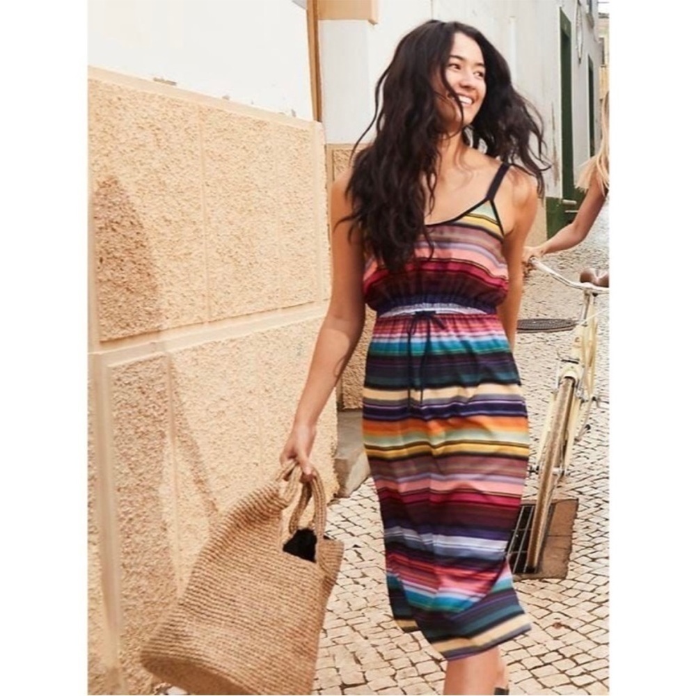 Athleta Havana Rainbow Stripe Midi‎ Sundress